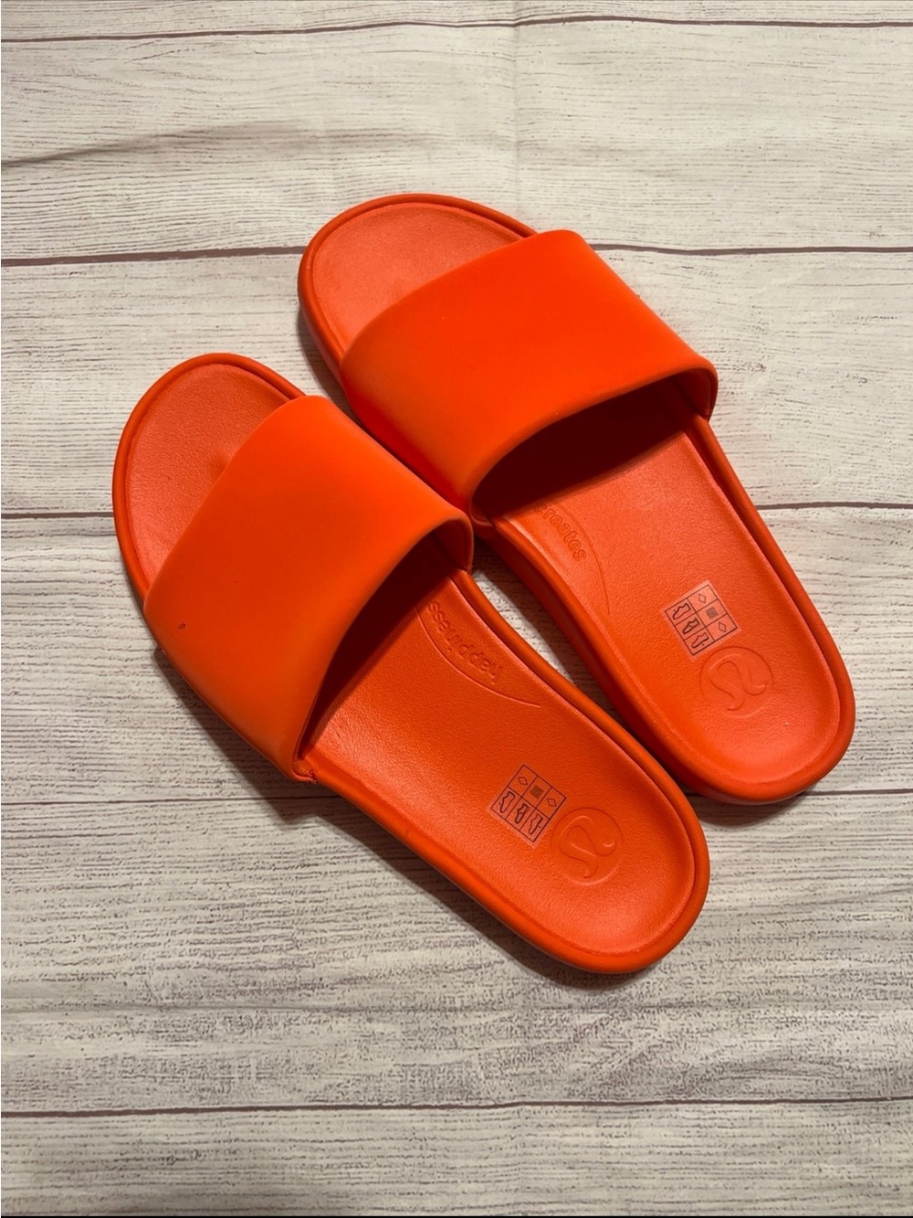Lululemon Bright Orange Slide Sandals size 11